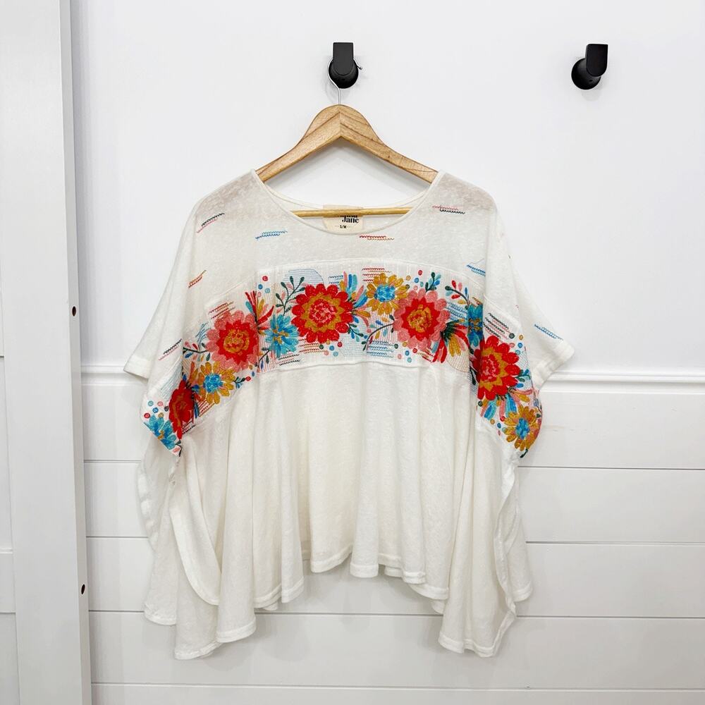 Women’s Savannah Jane Floral Embroidered Blouse Top Size S/M